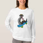 T-shirt Serpent comme patineur avec skateboard (Devant)