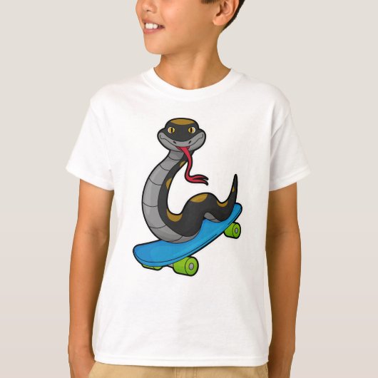 T-shirt Serpent comme patineur avec skateboard (Devant)