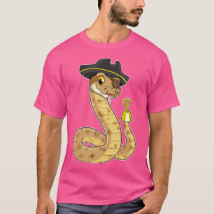 T-shirt Serpent comme Pirate Hoche main Eye patch