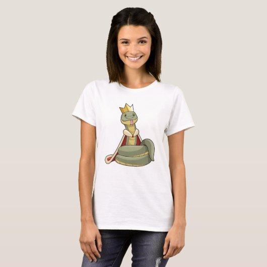 T-shirt Serpent comme roi avec Couronne (Devant entier)