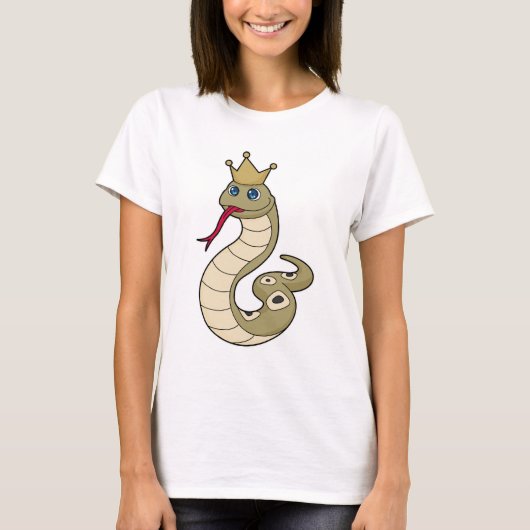 T-shirt Serpent comme roi avec Couronne (Devant)