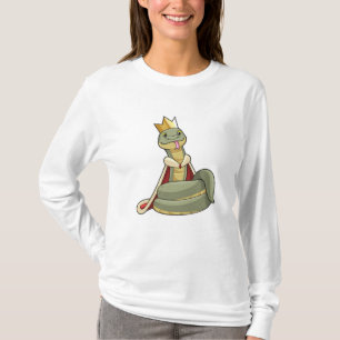 T-shirt Serpent comme roi avec Couronne