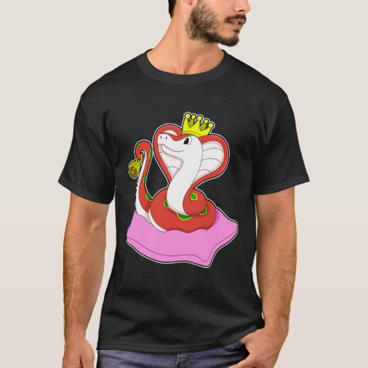 T-shirt Serpent comme roi avec Couronne (Devant)