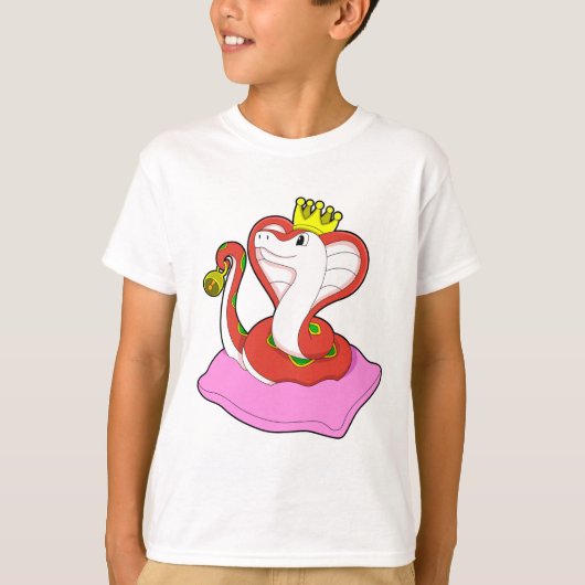 T-shirt Serpent comme roi avec Couronne (Devant)