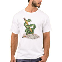 Serpent de dessin animé enroulé autour d'un crayon