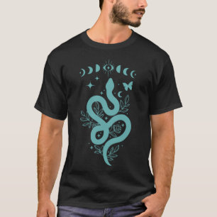 T-shirt Serpent de phase de la Lune Bleue turquoise et Thè