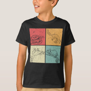 T-shirt Serpent de reptiles rétro Gecko Grenouille Chamel