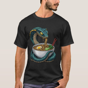 T-shirt Serpent Drôle Mangeant des Nouilles Ramen Nourritu