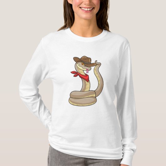 T-shirt Serpent en cowboy avec Écharpe (Devant)