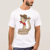 T-shirt Serpent en cowboy avec Écharpe (Devant)