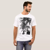 T-shirt Serpent en fleur - Art de la ligne noire (Devant entier)