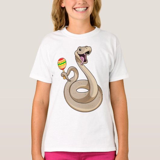 T-shirt Serpent en musicien avec Maracas (Devant)