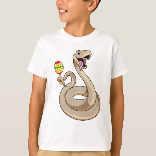 T-shirt Serpent en musicien avec Maracas (Devant)