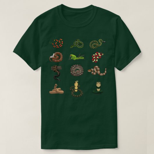 T-shirt Serpent Espèce Serpent Reptile  (Design devant)