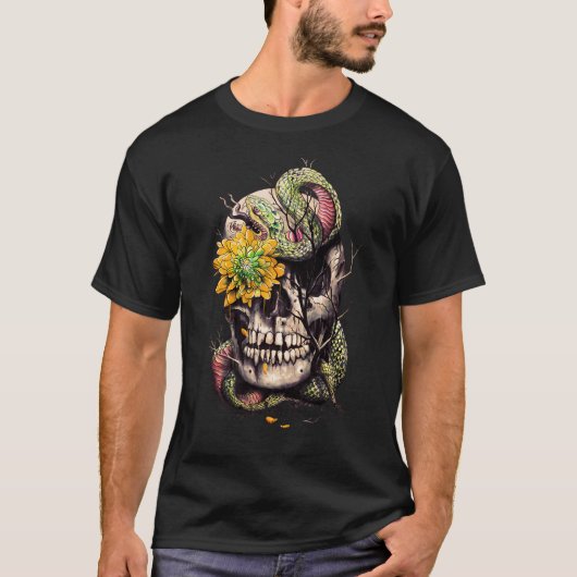 T-shirt Serpent et Crâne (Devant)