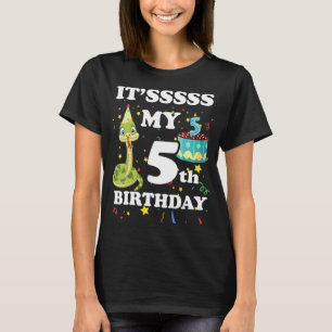 T-shirt Serpent fête d'anniversaire Enfants 5e C'est mon 5