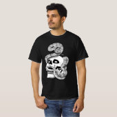 T-shirt Serpent noir et blanc gothique et crâne art foncé (Devant entier)