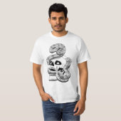 T-shirt Serpent noir et blanc gothique et crâne art foncé (Devant entier)