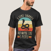 T-shirt Serpent Rétro J'Aime Les Serpents Et Peut-Être 3 P (Devant)