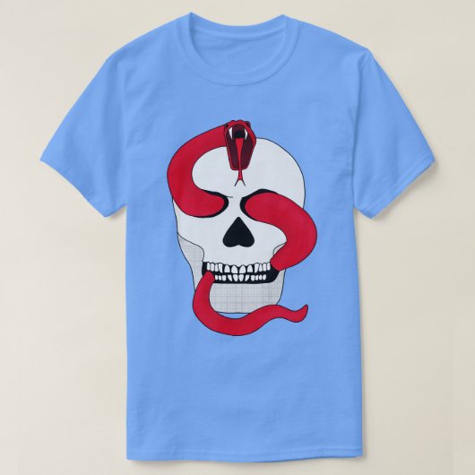 T-shirt Serpent rouge et crâne (Design devant)