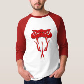 T-shirt Serpent Rouge Fierce Face 3/4 Manches Raglan T-Shi (Devant)