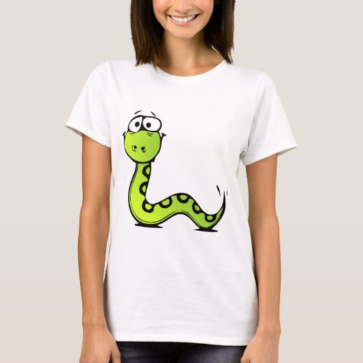 T-shirt Serpent vert de bande dessinée (Devant)