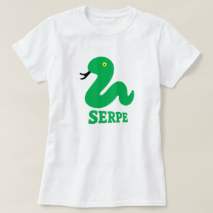 T-shirt Serpent vert et textos : Serpent en galicien