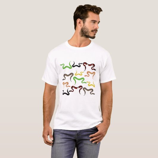 T-shirt Serpents colorés Python Reptile Motif (Devant entier)