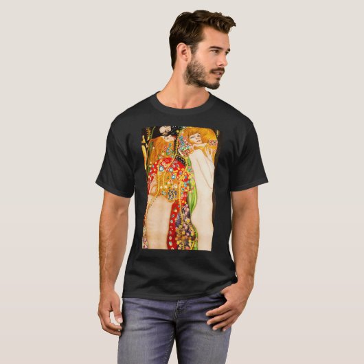 T-shirt Serpents D'Eau Hd Ii Par Gustav Klimt 1907 Élevé (Devant entier)