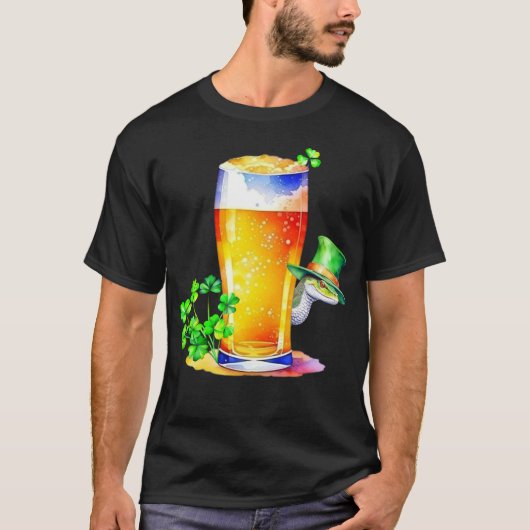 T-shirt Serpents irlandais et bière de la Saint Patrick (Devant)