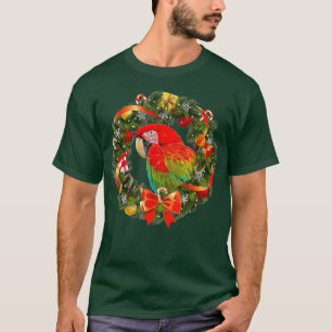 T-shirt Serre de Noël de Macaw Parrot vert