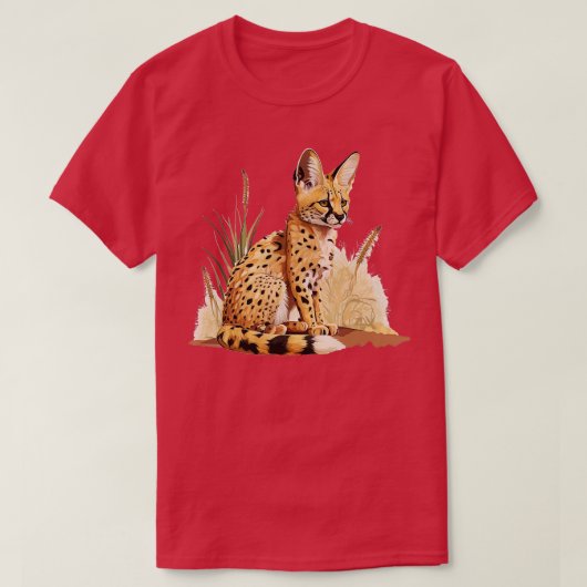 T-shirt Serval Africain Wildcat Grass Serval Chat Wild Cha (Design devant)