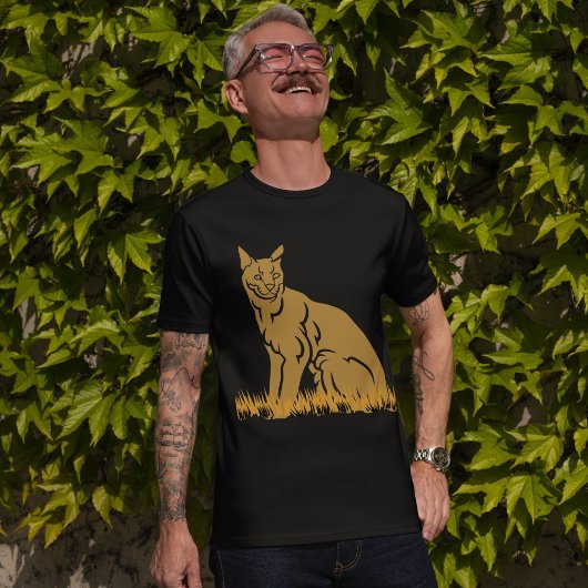 T-shirt Serval de chats Jungle Hommes noirs Femmes