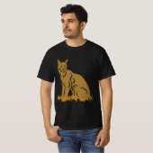 T-shirt Serval de chats Jungle Hommes noirs Femmes (Devant entier)