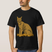 T-shirt Serval de chats Jungle Hommes noirs Femmes (Devant)