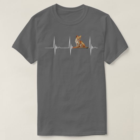 T-shirt Serval Heartbeat EKG Pulse Serval Chat Africain Wi (Design devant)