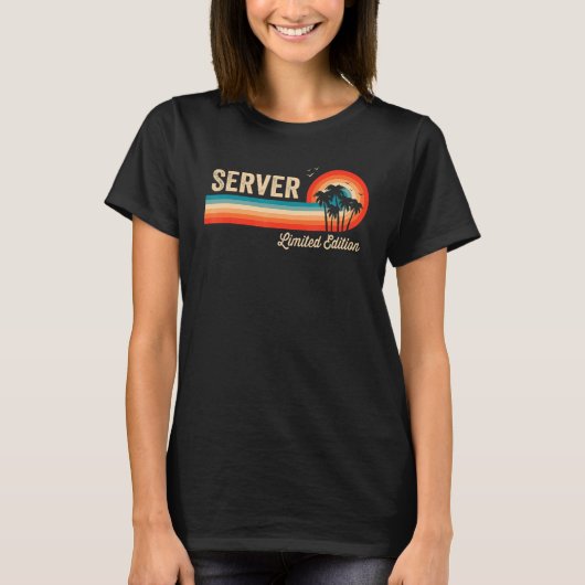 T-shirt Serveur Anniversaire Rétro Hommes Vintages Femmes  (Devant)
