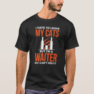 T-shirt Serveur De Waitress Mens Travailler En Gastronomie