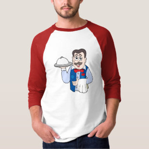 T-shirt Serveur mignon avec le repas