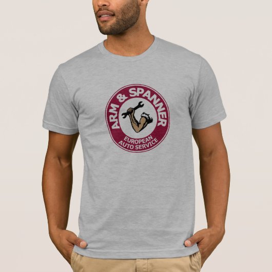 T-shirt Service Auto Arm & Spanner sur Bella Canvas Tee (Devant)