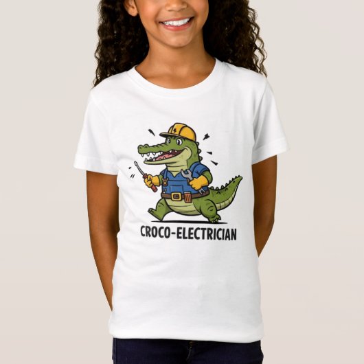 T-Shirt Service de Croco-électricien amusant (Devant)