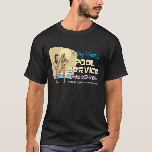 T-shirt Service de la piscine du pirate vif (Devant)