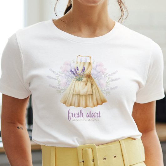 T-shirt Service de nettoyage Aquarelle Lavande