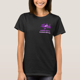 T-shirt Service de nettoyage personnalisé violet Logo Chic