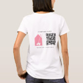 T-shirt Service de nettoyage plus propre Code QR Logo Rose (Dos)