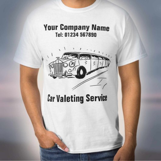T-shirt Service de validation de voiture - Avec nom et coo