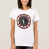 T-shirt Service d'incendie AJOUTER LE NOM Pompier Insigne (Devant)