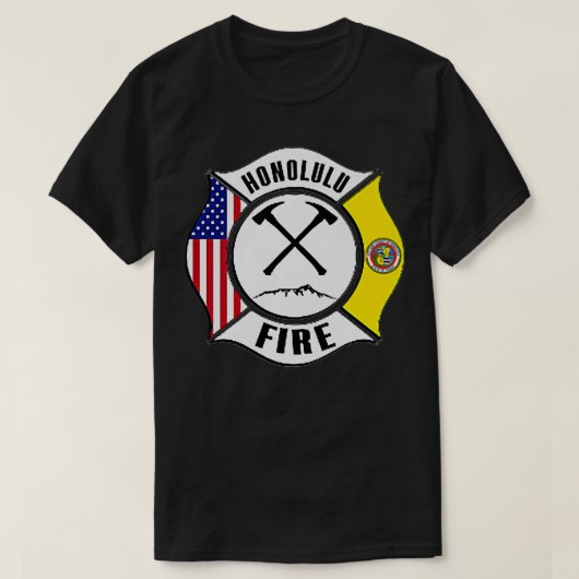 T-shirt Service d'incendie Honolulu Hawaii Pompiers Rescu (Design devant)