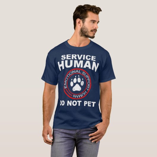 T-shirt Service Humain Drôle Propriétaire Chien Funny Supp (Devant entier)