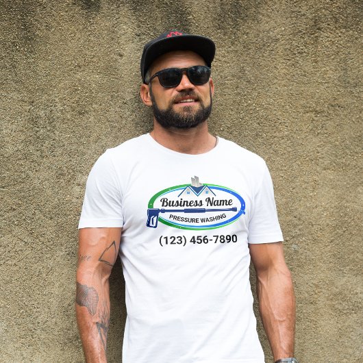 T-shirt Service professionnel de lavage à pression bleue v